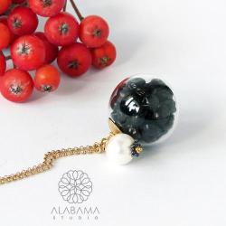 minimalistyczny wisior z nasionami liliowca - Wisiory - Biżuteria