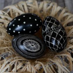 pisanki,batik,Wielkanoc,black-white - Inne - Wyposażenie wnętrz