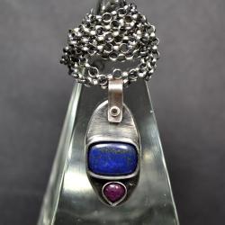 nasyzjnik z kamieniami,wisior z laipis lazuli - Naszyjniki - Biżuteria