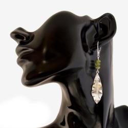 srebrne kolczyki z oliwinami - Kolczyki - Biżuteria