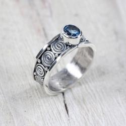 Srebrny pierścionek z topazem - Pierścionki - Biżuteria