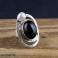 Pierścionki srebrny pierścionek z obsydianem i perłą