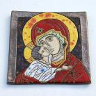 Obrazy Matka Boża,ikona,ceramika,obraz,Beata Kmieć,