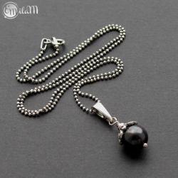 Delikatny naszyjnik ze srebra i naturalnej perły - Naszyjniki - Biżuteria