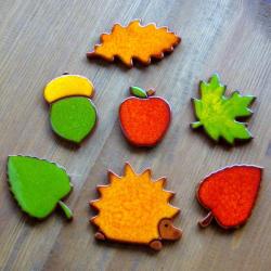 kolorowe,jesienne,jeżyk,liście,jesień - Ceramika i szkło - Wyposażenie wnętrz