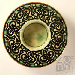 lampion,świecznik,ceramika,zielony - Ceramika i szkło - Wyposażenie wnętrz