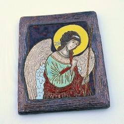 anioł,ikona,ceramika,obraz - Ceramika i szkło - Wyposażenie wnętrz