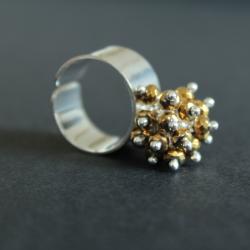 pierścionek,złoto,srebro,srebrny,fado,hematyt - Pierścionki - Biżuteria