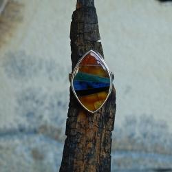 mozaikowy pierścionek,kolory lata,tęczowy - Pierścionki - Biżuteria
