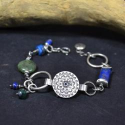 bransoleta letnia,z turkusem,z lapis lazuli - Bransoletki - Biżuteria