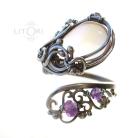Pierścionki wire-wrapping,srebrny,pierścionek,fioletowy