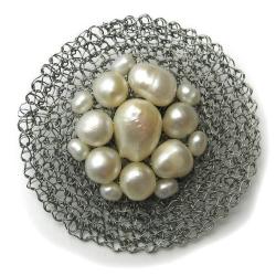 broszka,elegancka,perły,geometryszna,klasyczna - Broszki - Biżuteria