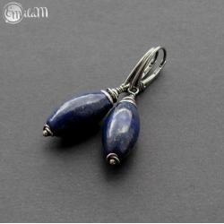Kolczyki ze srebra i lapis lazuli - Kolczyki - Biżuteria