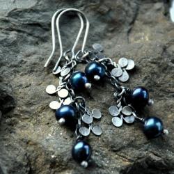 Niebieskie perły- Srebrne kolczyki - Kolczyki - Biżuteria