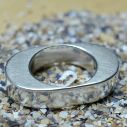 srebrny pierścień,prosty pierścień,geometryczny - Pierścionki - Biżuteria