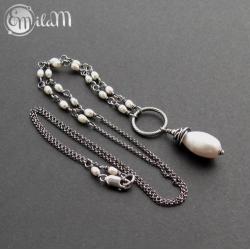 Naszyjnik ze srebra i naturalnych pereł - Naszyjniki - Biżuteria
