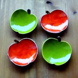 zielone jabłuszko,miseczki,fusetki,kuchnia - Ceramika i szkło - Wyposażenie wnętrz
