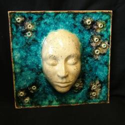 twarz,maska,kwadrat,dekoracja,unikat - Ceramika i szkło - Wyposażenie wnętrz