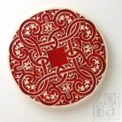 Ceramika i szkło patera,czerwień,ornament,ceramika użytkowa