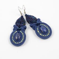haft sutaszowy,soutache,sutasz,beading, - Kolczyki - Biżuteria