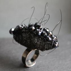 pierścionek srebro unikat przestrzenny ażurowy - Pierścionki - Biżuteria