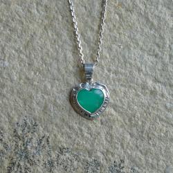 zielone serduszko,chryzopraz - Wisiory - Biżuteria