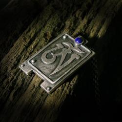 wisior,srebro,om,amulet,lapis lazuli - Wisiory - Biżuteria