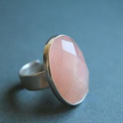 pierścionek srebro 925kwarc różowy minimalistyczny - Pierścionki - Biżuteria