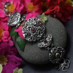 elegancka,srebrna bransoletka,kolorowa - Bransoletki - Biżuteria