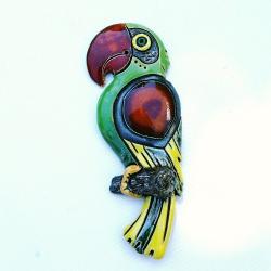 papuga,ptak,dekor,obrazek,ceramika - Ceramika i szkło - Wyposażenie wnętrz