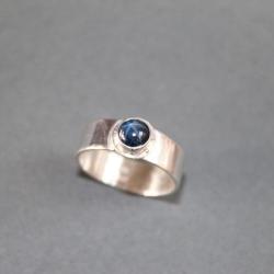 pierścionek srebro minimalizm szafir gwiazda - Pierścionki - Biżuteria