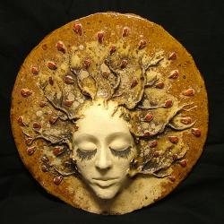 maska,twarz,kobieta,ceramika,oryginalność - Ceramika i szkło - Wyposażenie wnętrz
