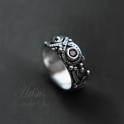 pierścień,srebrny,romantyczny,baśniowy,obrączka - Pierścionki - Biżuteria