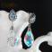 Kolczyki Srebrne kolczyki glamour z Opalitem i Topazem Blue