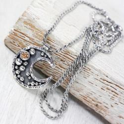 srebrny naszyjnik z cyrkonią - Naszyjniki - Biżuteria
