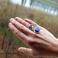 Pierścionki pierścionek z lapis lazuli i rubinem