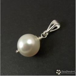 wisiorek,mini,perła,swarovski,biała,mały - Wisiory - Biżuteria