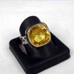 Pierścień srebrny z cytrynem - Pierścionki - Biżuteria