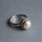 Pierścionki pierścionek srebro 925 retro vintage perła biała