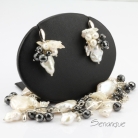 Komplety biżuteria z perłami,czerń i biel,black and white