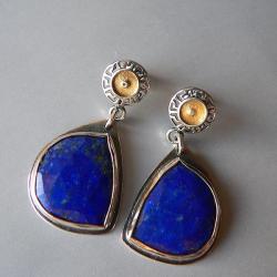 sztyfty,lapis lazuli,z lapisem lazuli - Kolczyki - Biżuteria