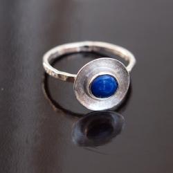 pierścionek srebrny,lapis lazuli,granatowy - Pierścionki - Biżuteria