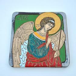 ikona,anioł,Gabriel,obraz,ceramika,archanioł - Obrazy - Wyposażenie wnętrz