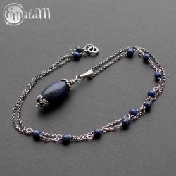 Naszyjnik ze srebra i lapis lazuli - Naszyjniki - Biżuteria