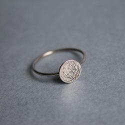 pierścionek srebro pinezki unikat faktura topione - Pierścionki - Biżuteria