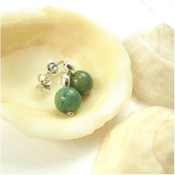 mini,marmur,zielony,sztyfty,wkrętki,małe, - Kolczyki - Biżuteria