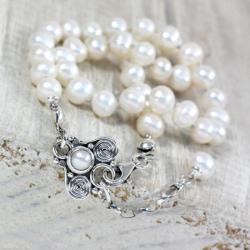 Bransoletka na nogę z perłami - Bransoletki - Biżuteria