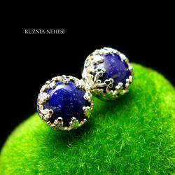 Nehesi,Kolczyki z Lapisem Lazuli,Ze Srebra,wkręty - Kolczyki - Biżuteria