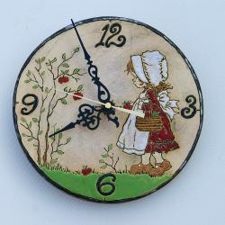 zegar,ceramika,dziewczynka - Ceramika i szkło - Wyposażenie wnętrz