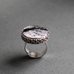 pierścionek srebro agat zima - Pierścionki - Biżuteria
